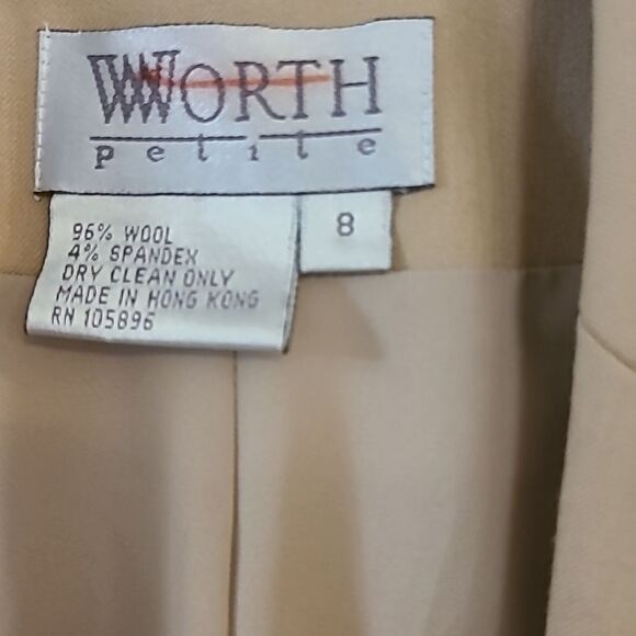 Size 8 Worth Petite Tan Tailored Blazer - Picture 2 of 9